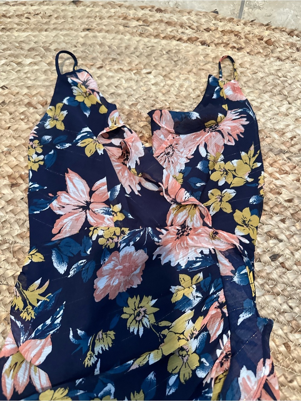 LULUS RUCHED FLORAL MINI DRESS - Picture 3 of 4